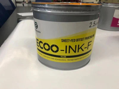 ECOO-INK-F Czerwony atrament do druku offsetowego na bazie rozpuszczalnika o trwałości 3 lat w 1 lub 2,5 kg/puszkę i 6 puszek/karton