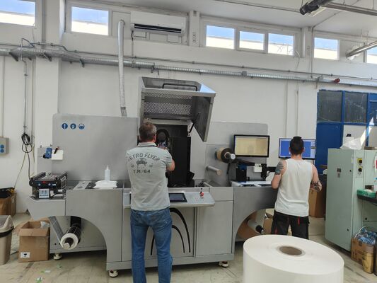 Digital Label Roll-to-Roll Finishing Machine z prędkością 60 toreb/min i szerokością toreb 120-450 mm do cyfrowego stemplowania folii